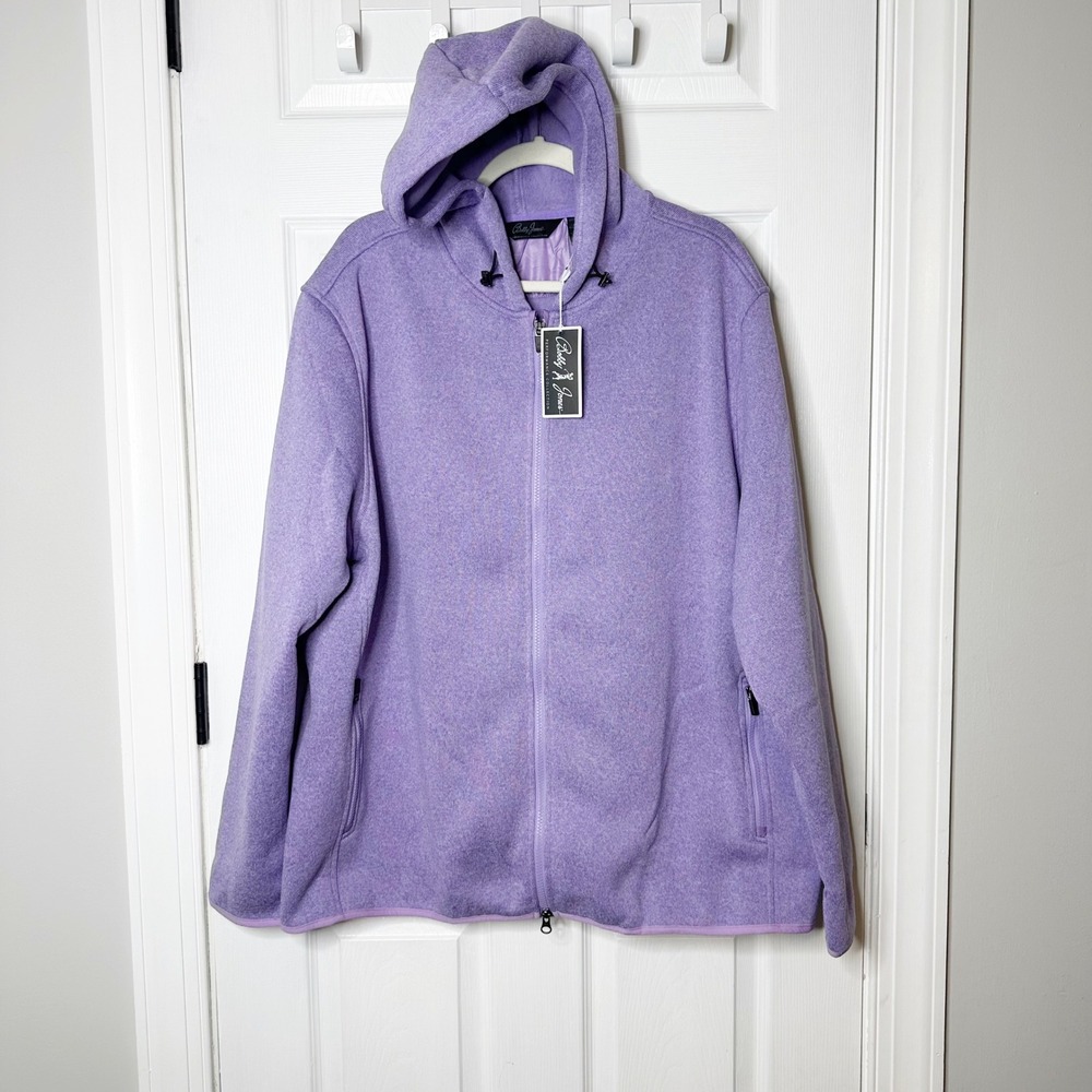 Bobby Jones Golf Full Zip Hoodie Mens 3XL Lavender Heather Performance NWT